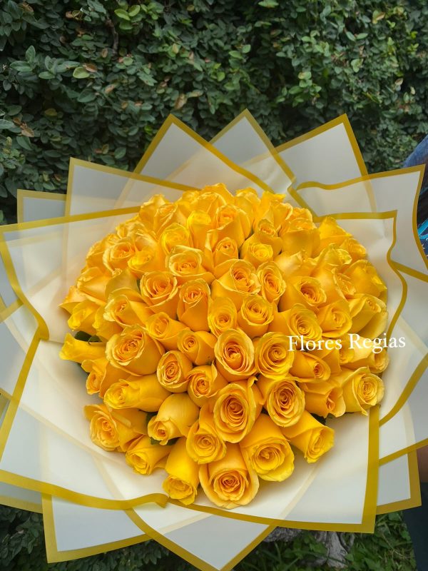 Bouquet de 75 rosas amarillas